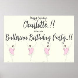 Póster Ballerina Birthday Party