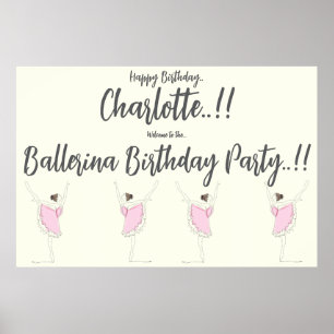 Póster Ballerina Birthday Party