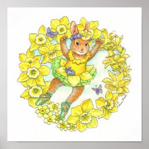 Póster Ballerina Bunny Print Jonquil