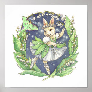 Póster Ballerina Bunny Print Lily of the Valley
