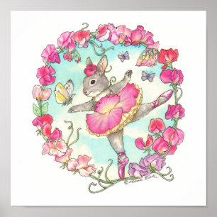 Póster Ballerina Bunny Print Sweet Pea