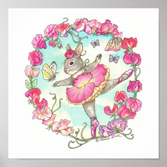 Póster Ballerina Bunny Print Sweet Pea (Frente)