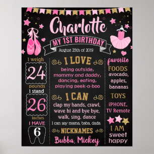 Póster Ballerina Calzado Ballet vestido Primera tabla de 