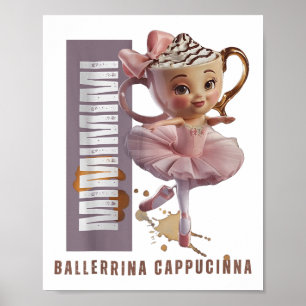 Póster Ballerina Cappuccino Italiano Brainrot Meme Humor 