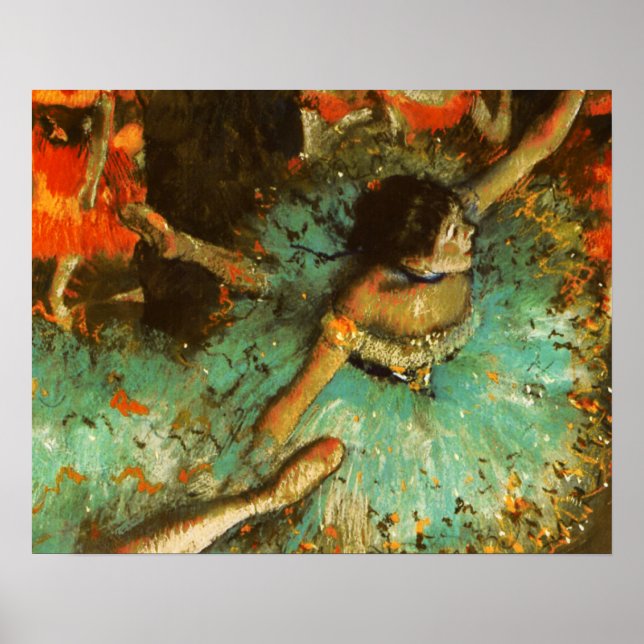 Póster Ballerina Dance Green Dancer Edger Degas Painting (Frente)
