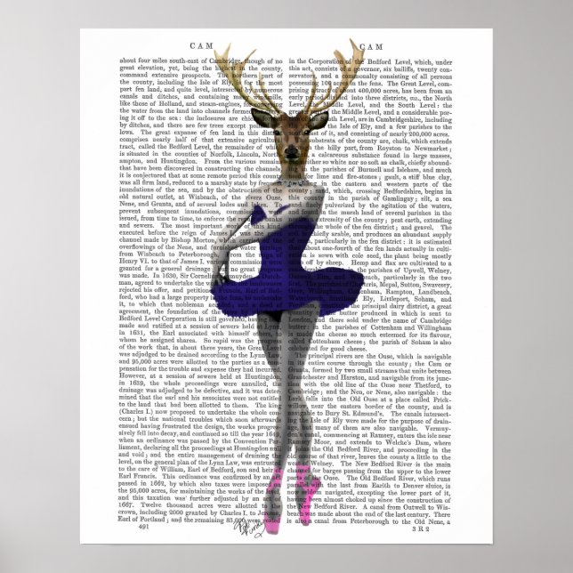 Póster Ballerina Deer en azul (Frente)