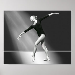 Póster Ballerina en blanco y negro