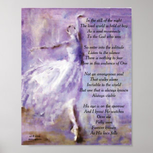 Póster Ballerina en morado con poesía