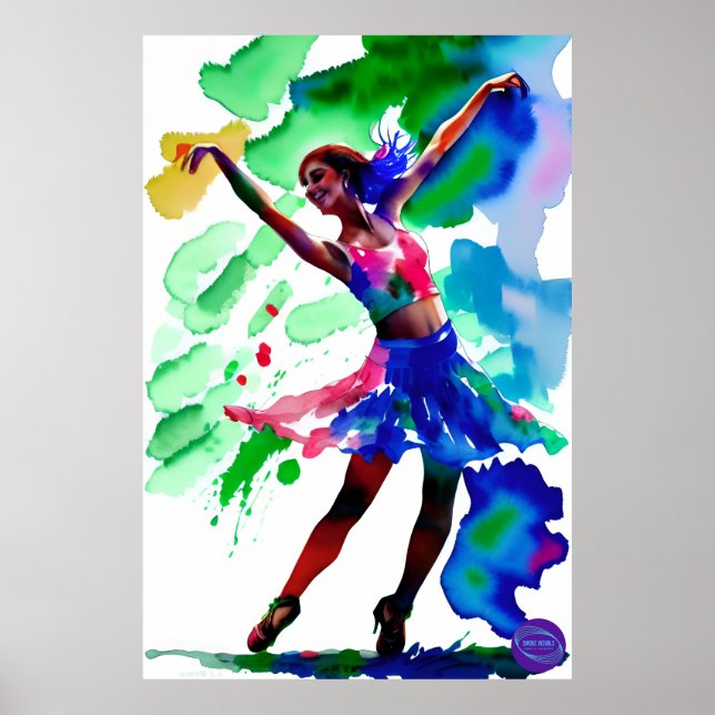 PÓSTER BALLERINA EN PETRÓLEO NEONO (Frente)