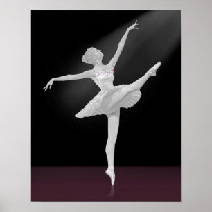 Póster Ballerina en plata y negro
