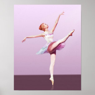 Póster Ballerina en rosa y lavanda