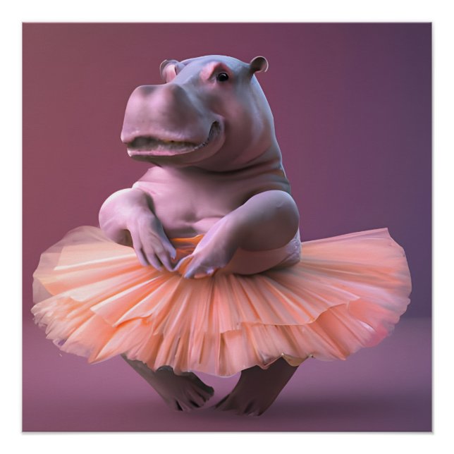 Póster Ballerina Hippo (Anverso)