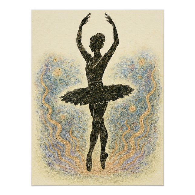Póster Ballerina in Graziöser Anmut - Sanfte Farben (Anverso)