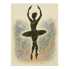 Póster Ballerina in Graziöser Anmut - Sanfte Farben