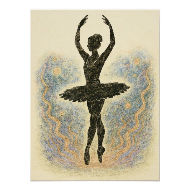 Póster Ballerina in Graziöser Anmut - Sanfte Farben (Anverso)
