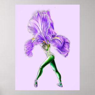 Póster Ballerina Iris Poster bailarina de ballet floral