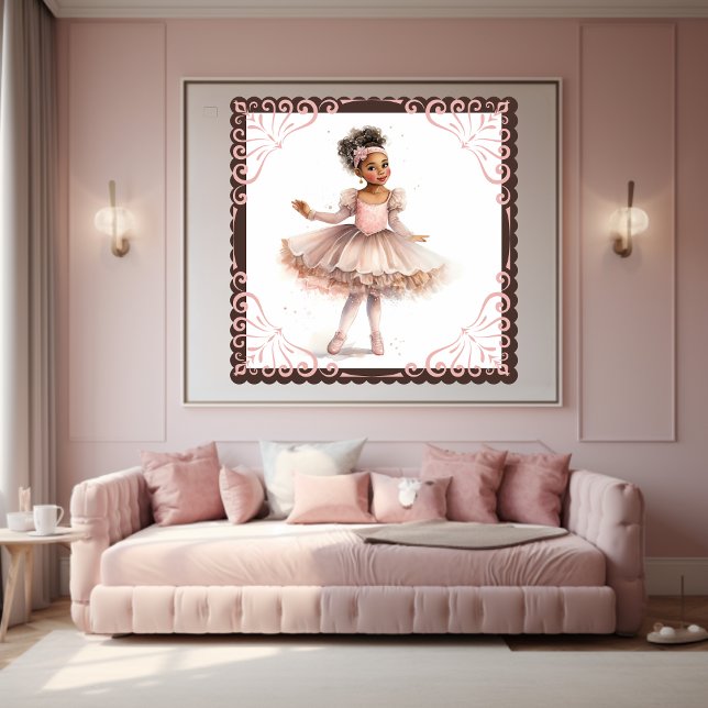 Póster Ballerina Negra, Tutu Rosa, Cabeza Floral (Subido por el creador)