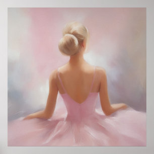 Póster Ballerina pintada de rosa