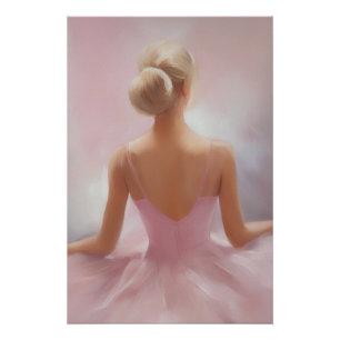 Póster Ballerina pintada de rosa