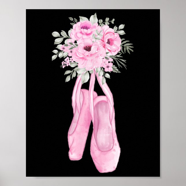 Póster Ballerina Pointe Shoes Fllet Ballet Bailarina Spri (Frente)