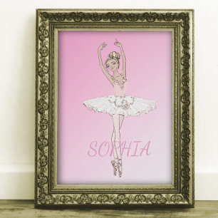 Póster Ballerina Poster de Chicas Pink Personales