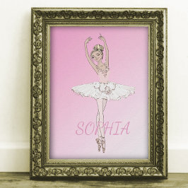 Póster Ballerina Poster de Chicas Pink Personales