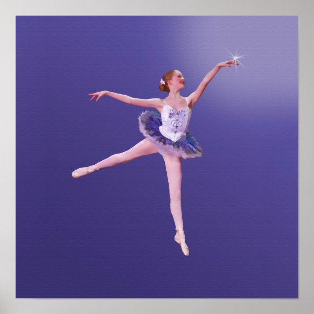 Póster Ballerina tocando las estrellas (Frente)