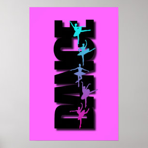 Póster Ballerinas de colores de danza