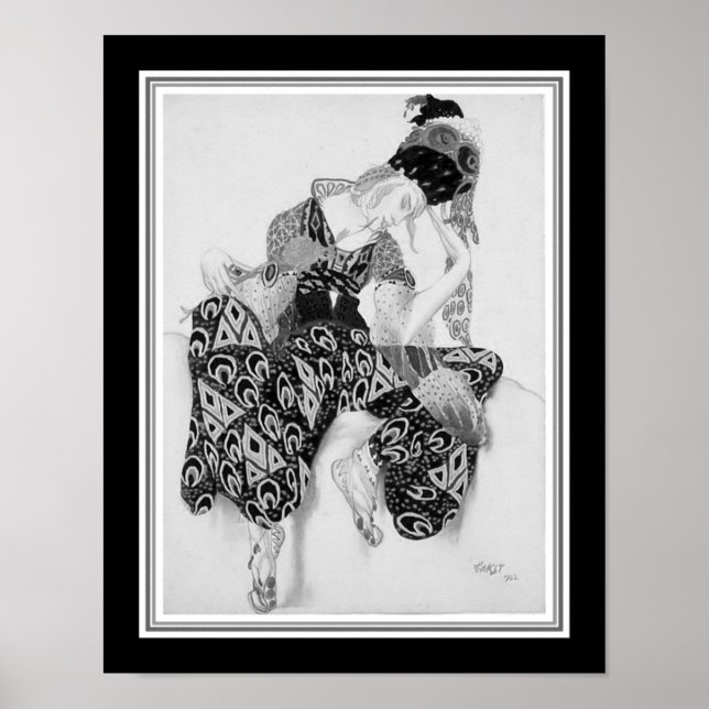 Póster Ballet Art Deco Russes aproximadamente 1922 (Frente)