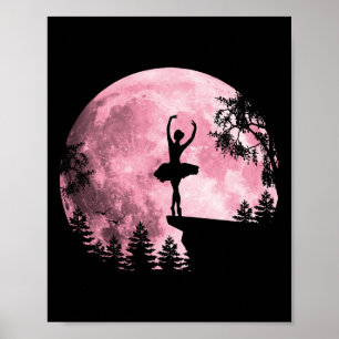 Póster Ballet Bailando Ballet Mujeres Ballerina De Luna C