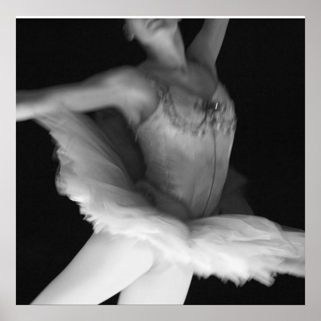 Póster Ballet - Baile - Ballerina 9 - Blanco y negro (Frente)