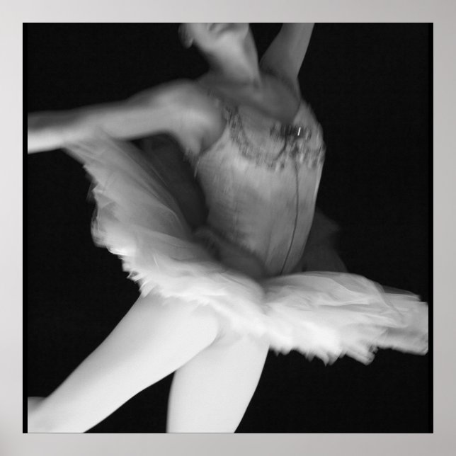Póster Ballet - Baile - Ballerina 9 - Blanco y negro (Frente)