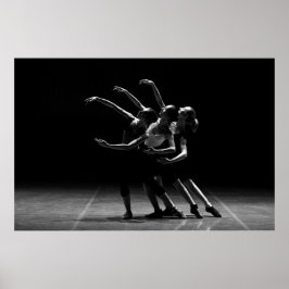 Póster Ballet blanco y negro foto de Poster Ballerinas