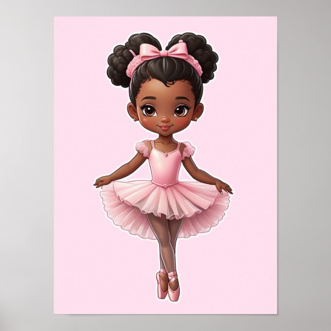 Póster Ballet Chica Rosa (Frente)