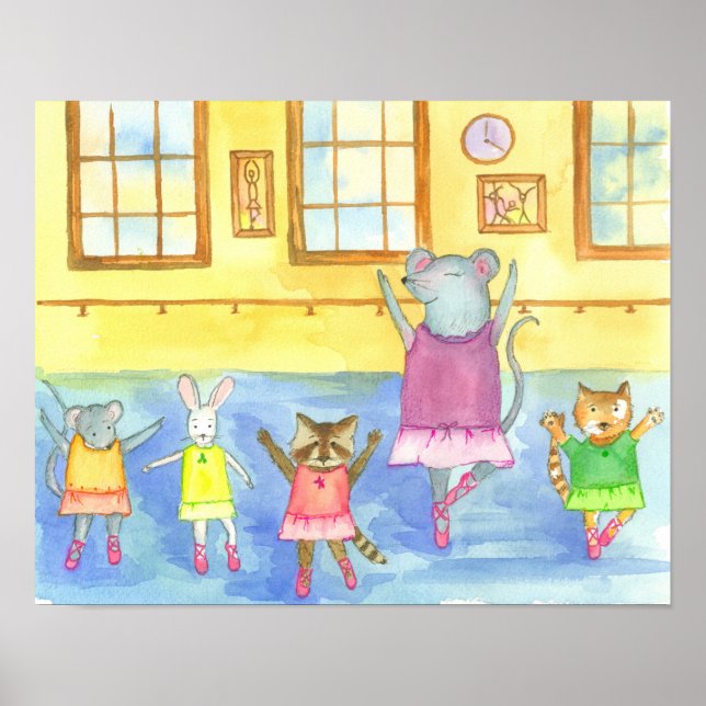 Póster Ballet Dance Clase Animales (Frente)