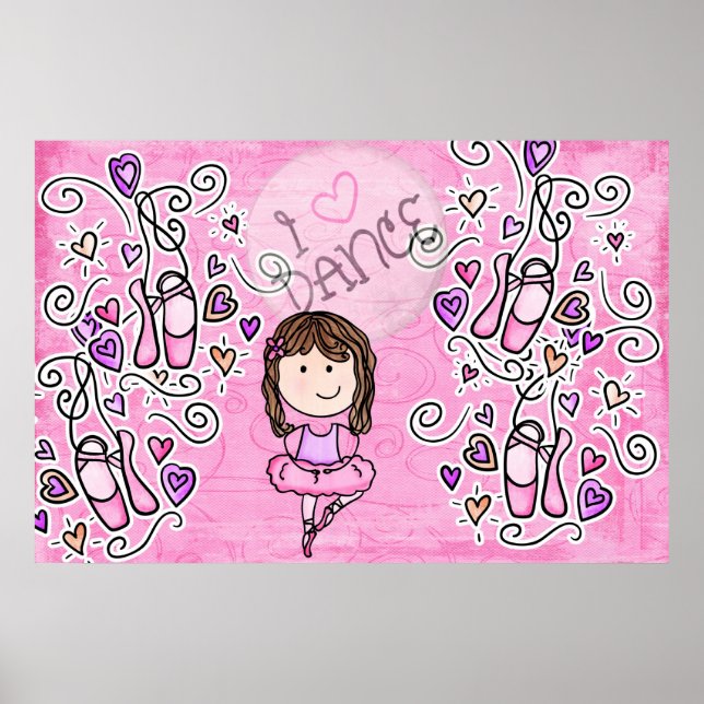 Póster Ballet danza Muro Mural Poster Chica Dormitorio (Frente)
