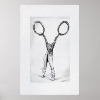 Ballet danza Scissors Ballerina Dibujo surrealista