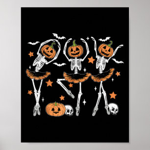 Póster Ballet de Halloween Esqueleto Lindo Calabaza Chica
