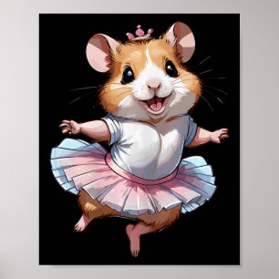 Póster Ballet De Hamster Y Ballerin, Único Y Moderno