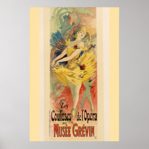 Póster Ballet de ópera francesa vintage coulisses de l'op