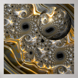 Póster Ballet esférico en Poster de plata y oro