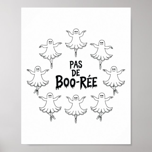 Póster Ballet Gracioso de Boo-rée Fantasma Danza Hallowee (Frente)