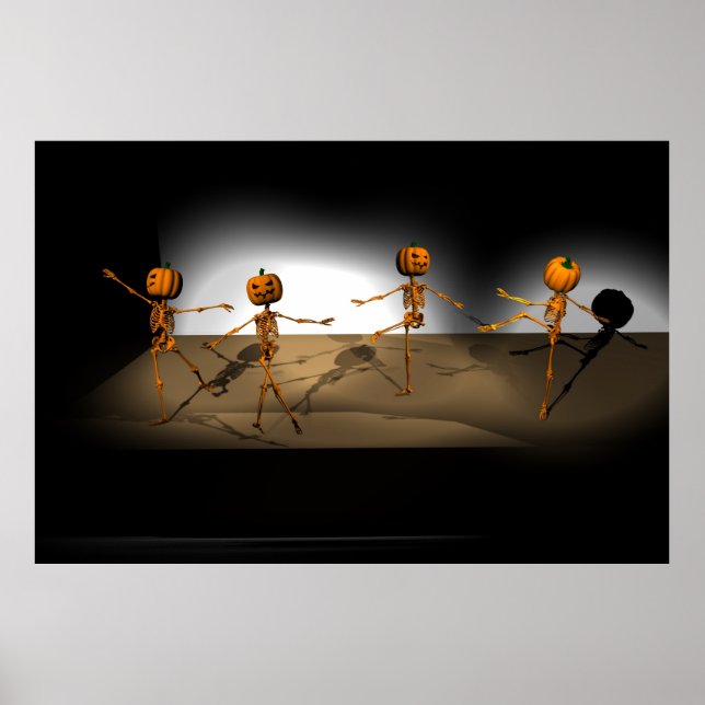 Póster Ballet Halloween de calabazas bailarinas (Frente)