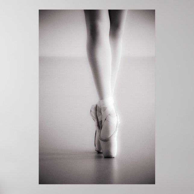 Póster Ballet Pointe Shoes Sepia Zapatillas de baile (Frente)