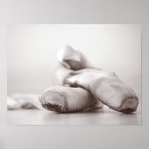 Póster Ballet Pointe zapatillas en plantilla de baile