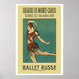 Póster Ballet Ruso de Montecarlo 1911 París Francia