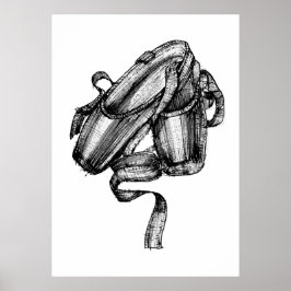 Póster Ballet Slippers Sketch de moda