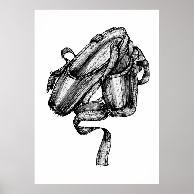 Póster Ballet Slippers Sketch de moda (Frente)