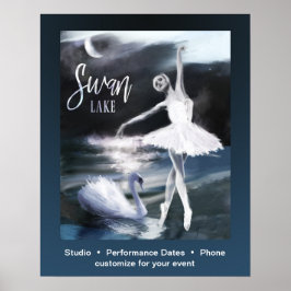 Póster Ballet Swan Lake Dance Personalizado Performance P