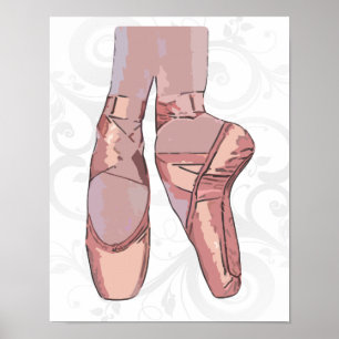 Póster Ballet Zapatillas Toe Shoes